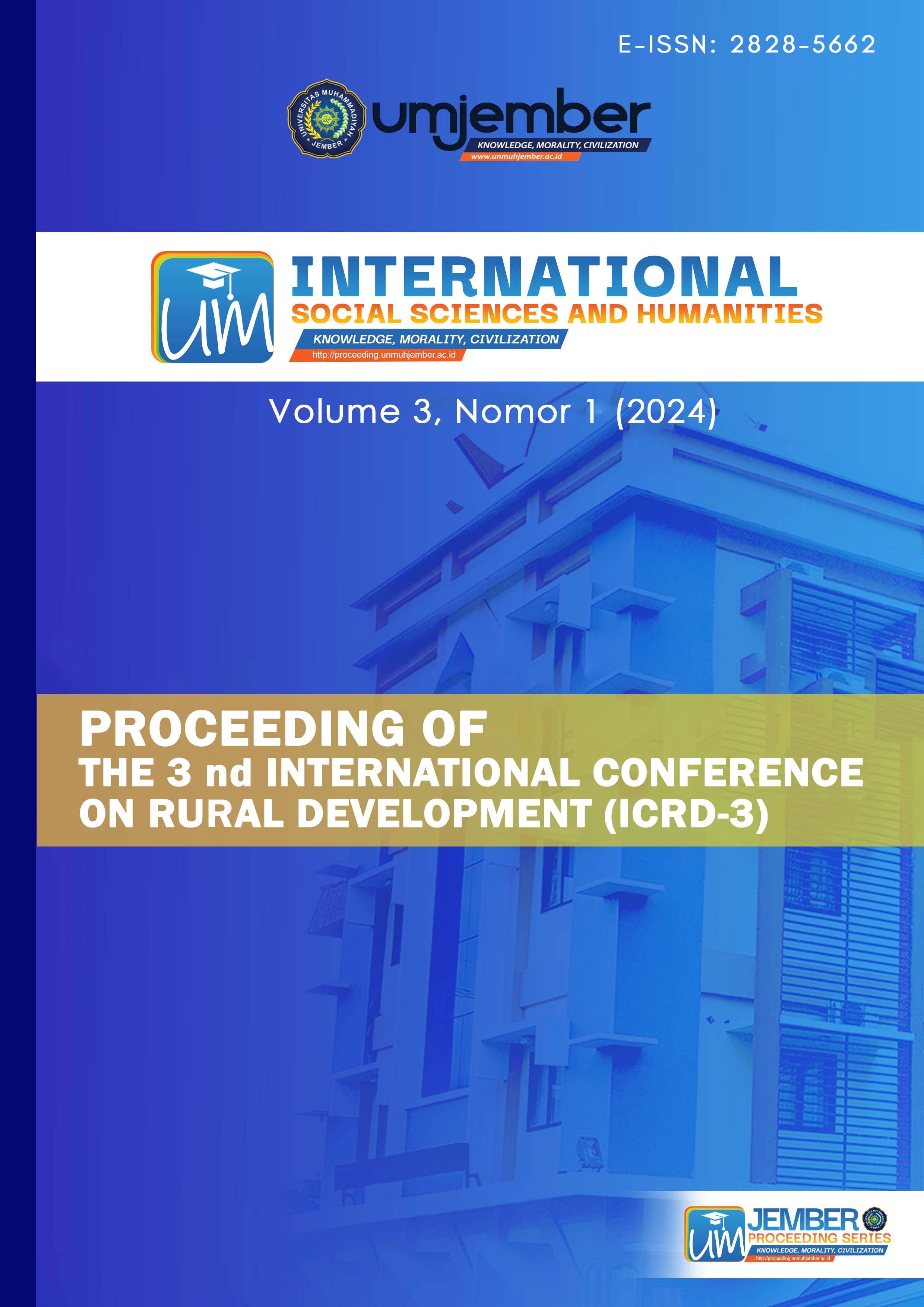 					View Vol. 3 No. 1 (2024): Proceedings of International Conference on Rural Development (ICRD) 2023
				