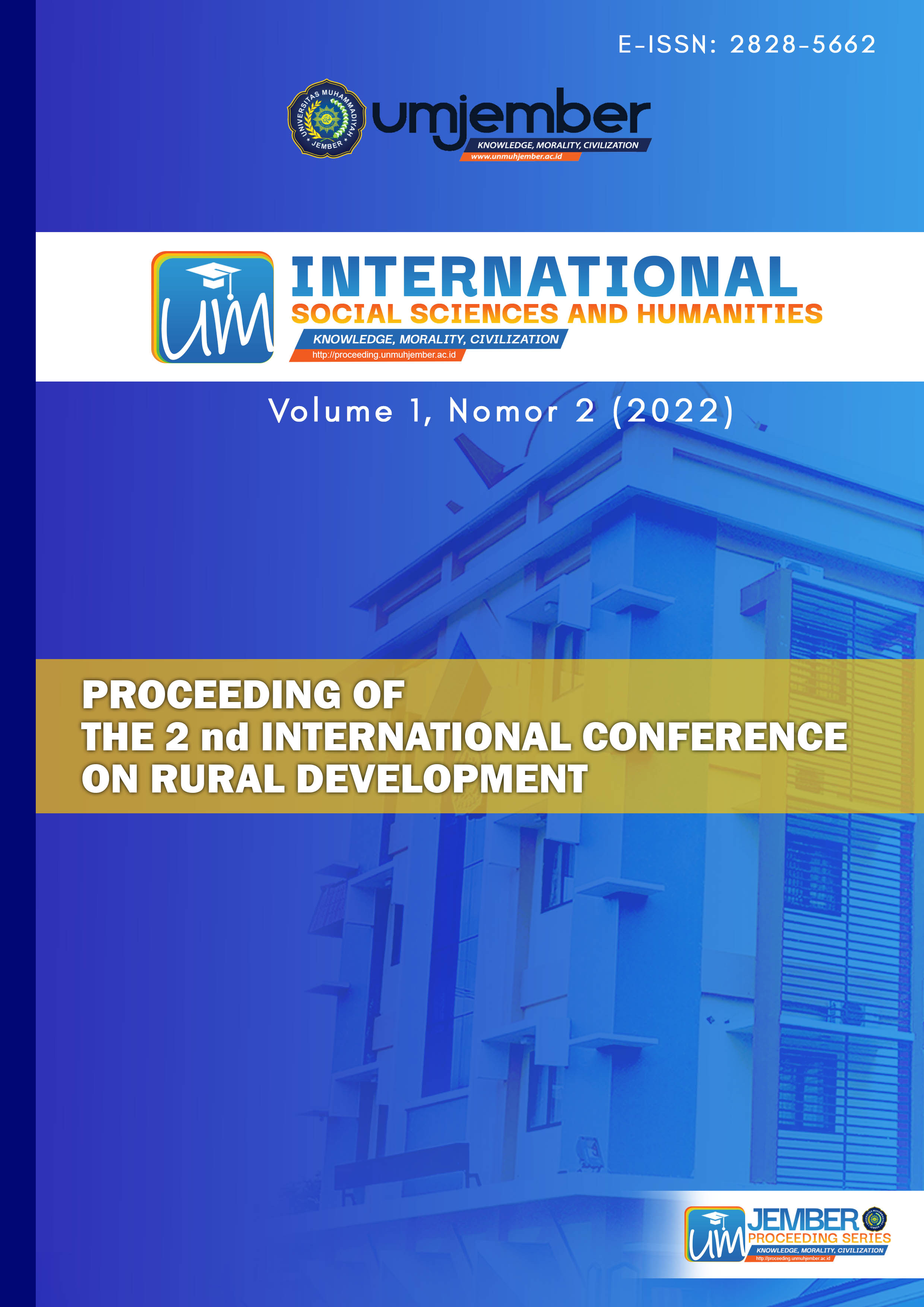 					View Vol. 1 No. 2 (2022): Proceedings of International Conference on Rural Development (ICRD) 2022
				